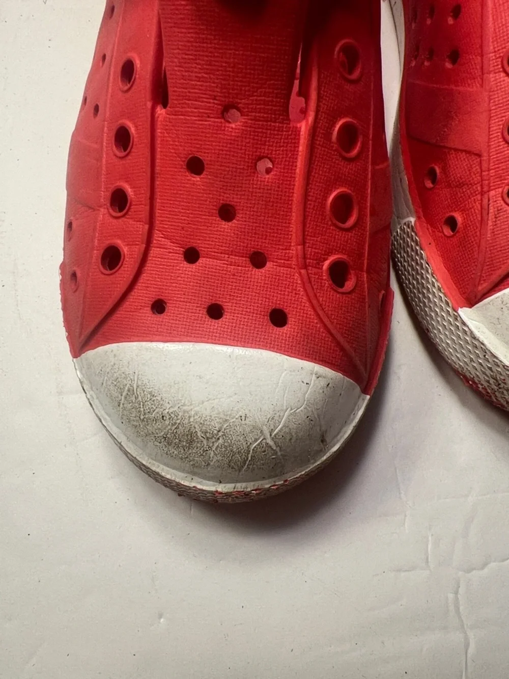 DSG Kids Red Slip-On Water Shoes with White Toe Caps